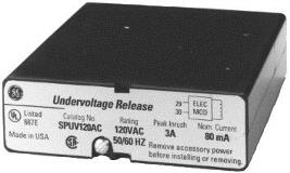 SPUV012DCR, GE | GE PowerBreak II, UVR, Undervoltage Release, 12VDC - GE PowerBreak II, UVR, Undervoltage Release, 12VDC